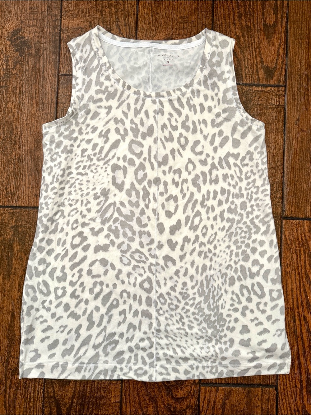 New Directions Studio Leopard Print Sleeveless Side Slit Top - Size Small